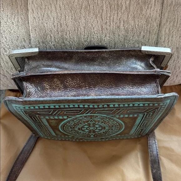 Patricia Nash Tooled Turquoise Stella Satchel Crossbody Purse - Picture 8 of 16
